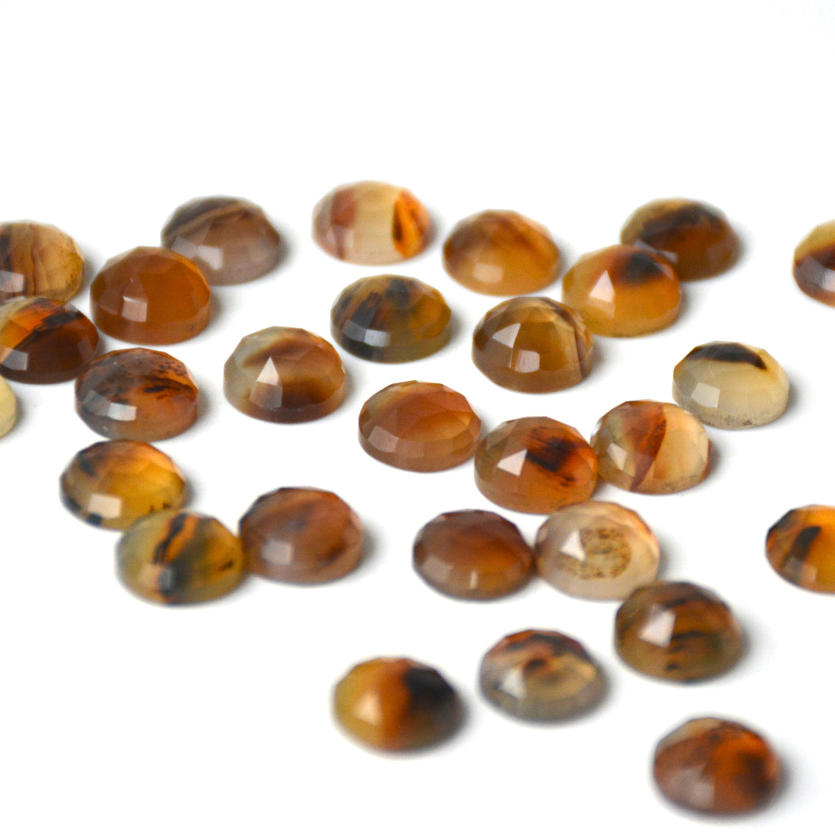 Montana agaat | Rond rose cut | 8 mm