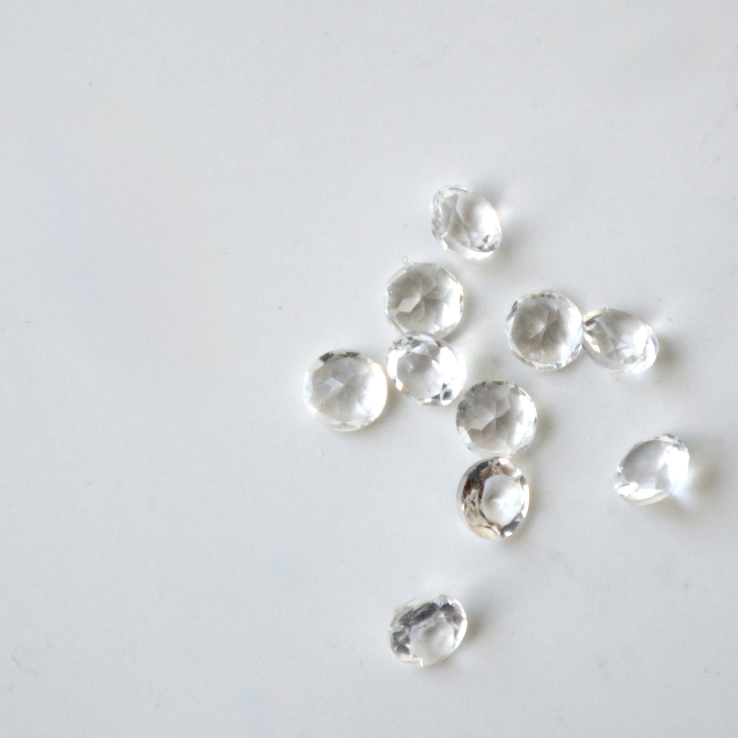 Witte kwarts | Facet rond | 5 mm