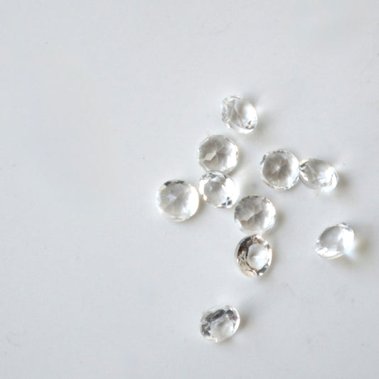 Witte kwarts | Facet rond | 5 mm