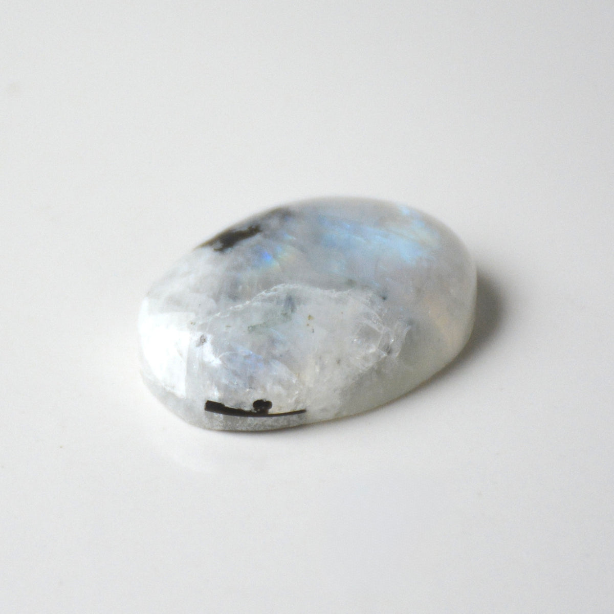 Regenboog maansteen met zwarte toermalijn | Cabochon ovaal | 26x18 mm