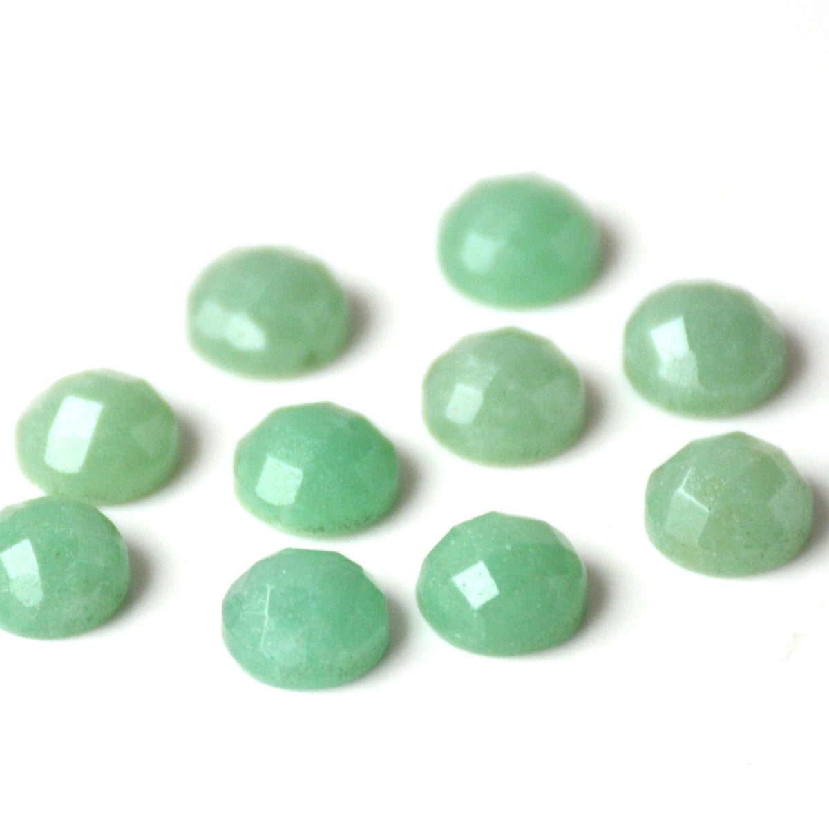 Groene aventurijn | Rond rose cut | 8 mm