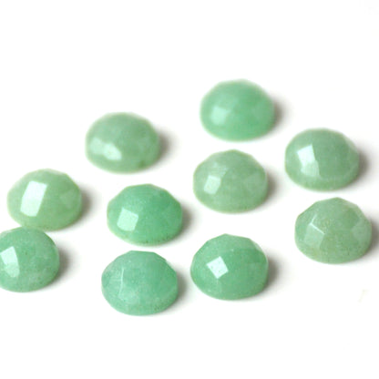Groene aventurijn | Rond rose cut | 8 mm