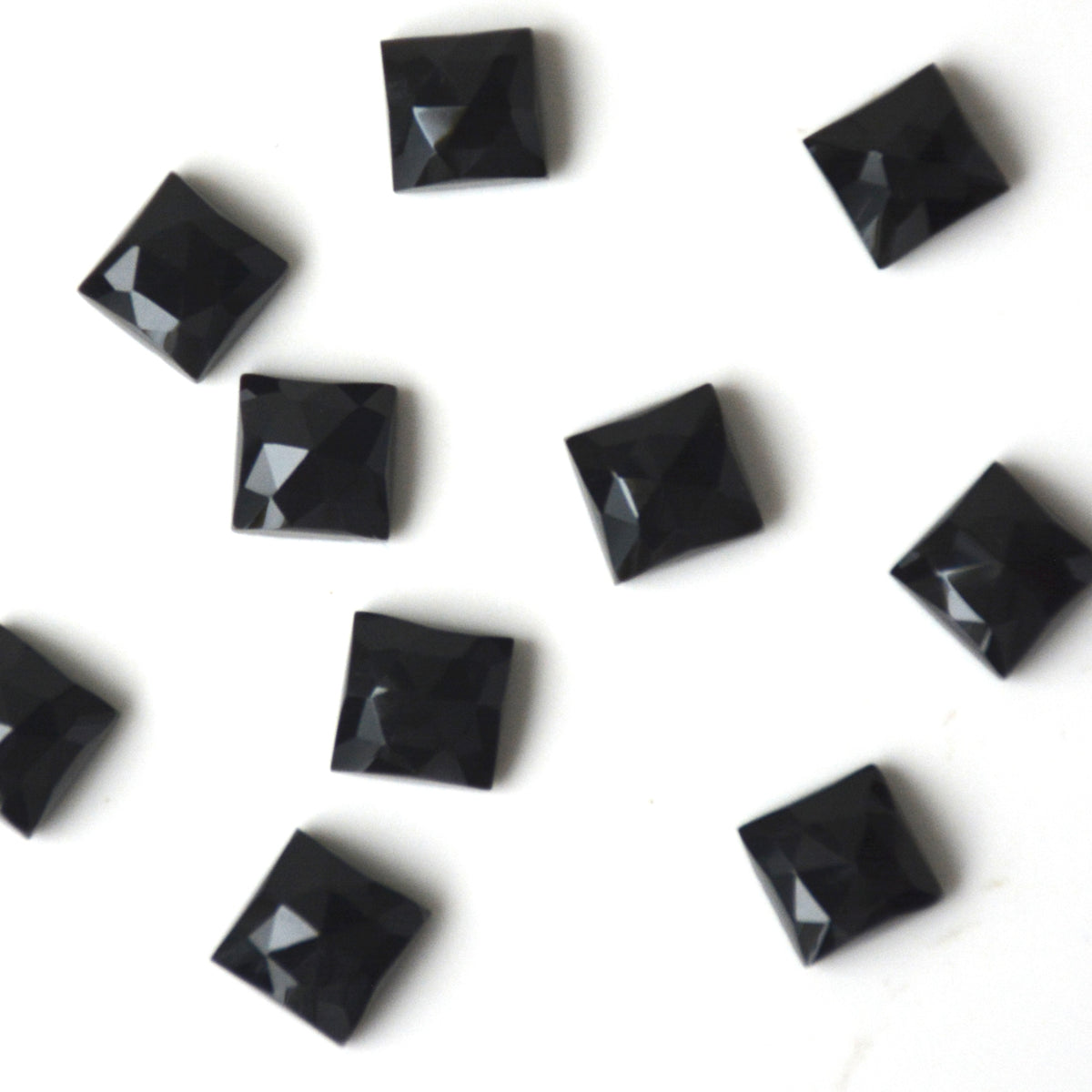 Zwarte onyx | Vierkant rose cut | 6x6 mm