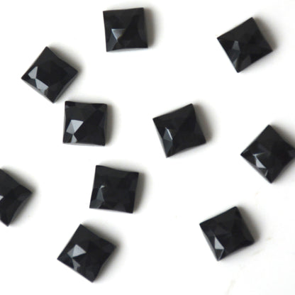 Zwarte onyx | Vierkant rose cut | 6x6 mm