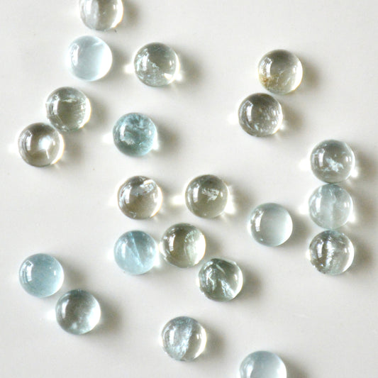 Aquamarin | Cabochon rund | 6mm