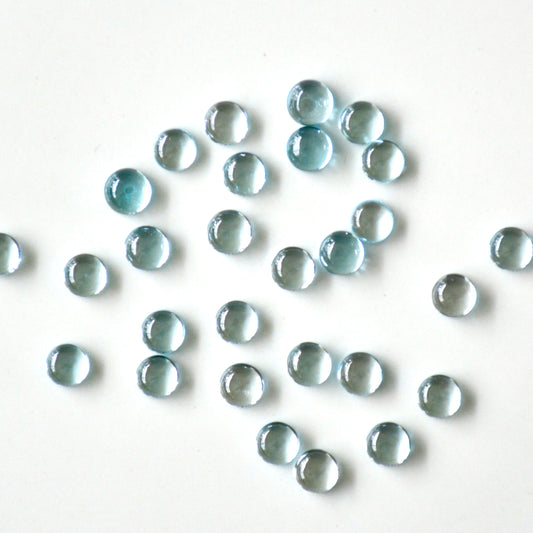 Topaas sky blue | Cabochon rond | 5 mm