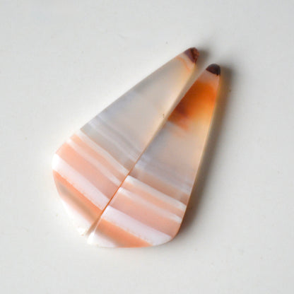 Carneool agaat | Cabochon paar freeform | 31x10 mm