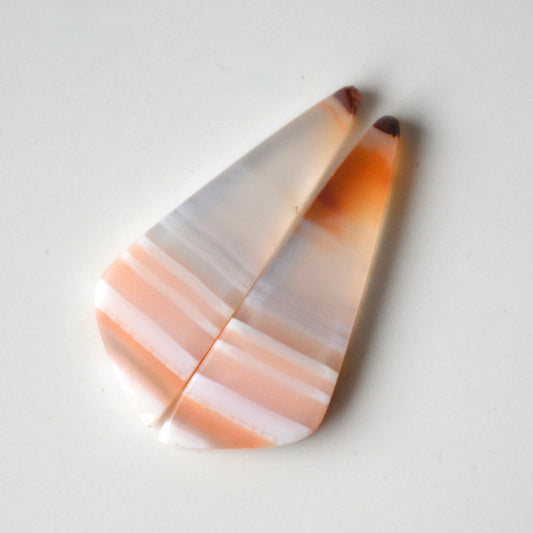 Carneool agaat | Cabochon paar freeform | 31x10 mm