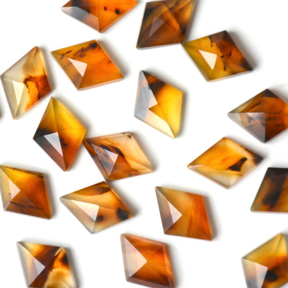 Montana agaat | Ruit rose cut | 14x10 mm