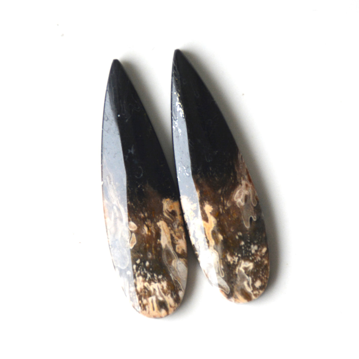 Palm root agaat | Cabochon paar druppel | 36x11 mm