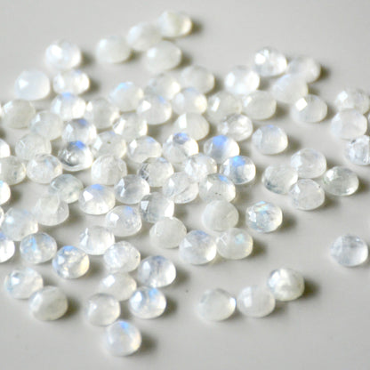 Rainbow moonstone | Cabochon rose cut | 6 mm