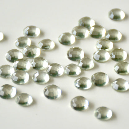 Green Amethyst | Rose Cut Cabochon | 6 mm