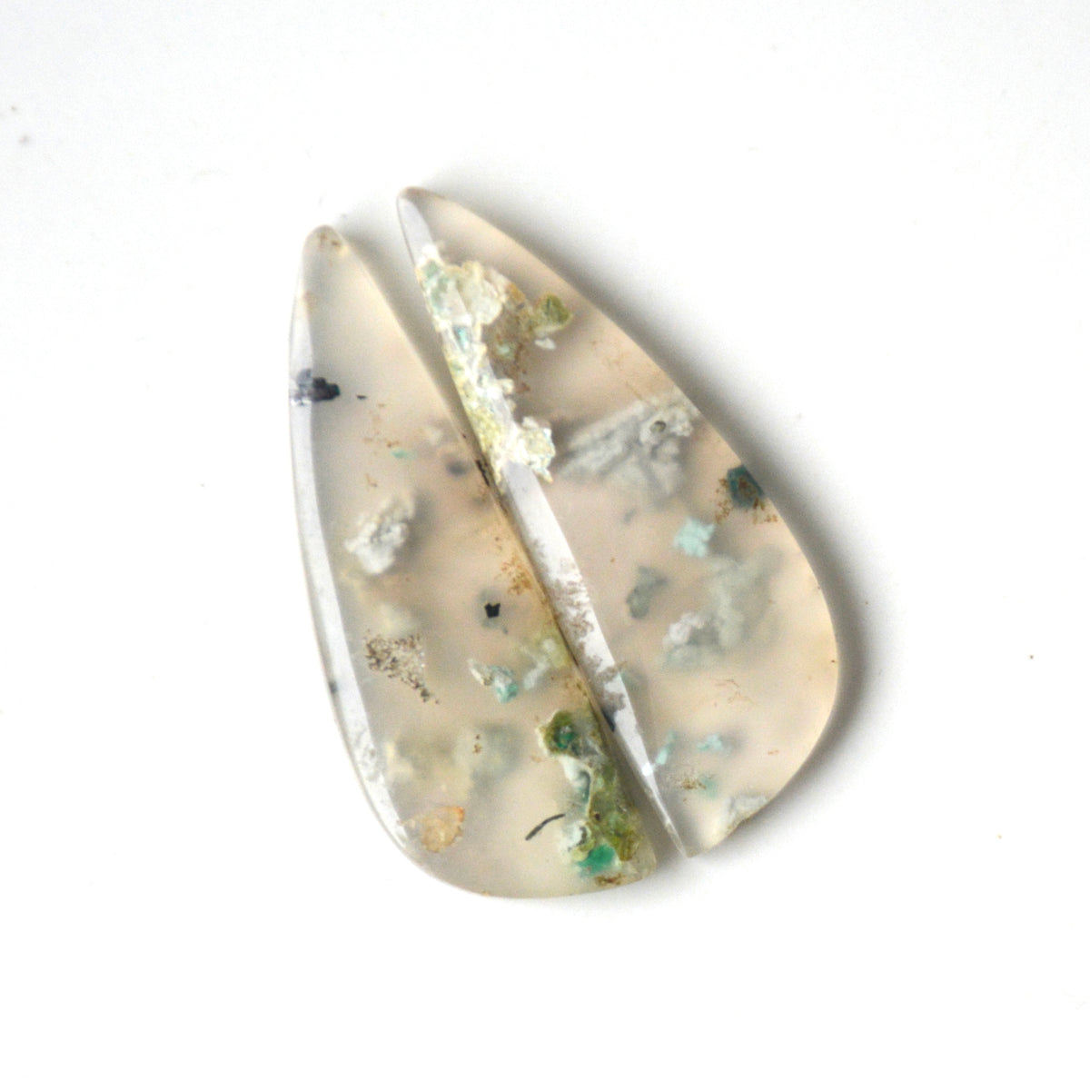 Mosagaat | Cabochon paar | 35x12 mm