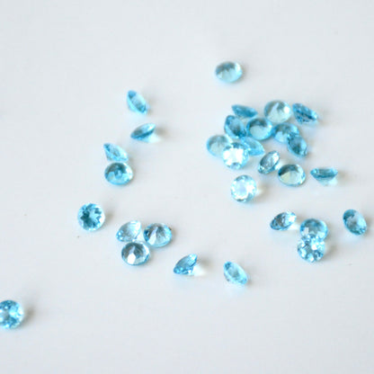 Topaz Swiss Blue | Faceted Round | 4 mm