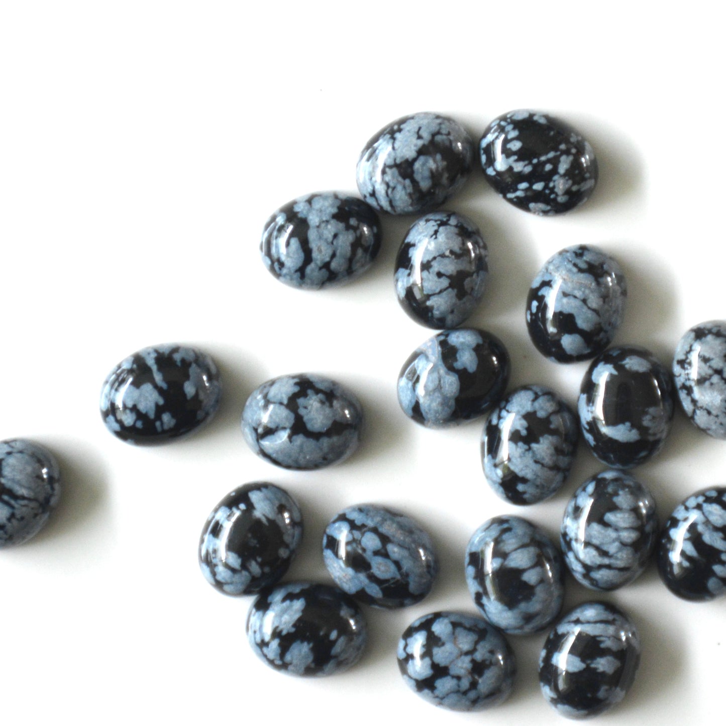Sneeuwvlok obsidiaan | Cabochon ovaal | 10x8 mm
