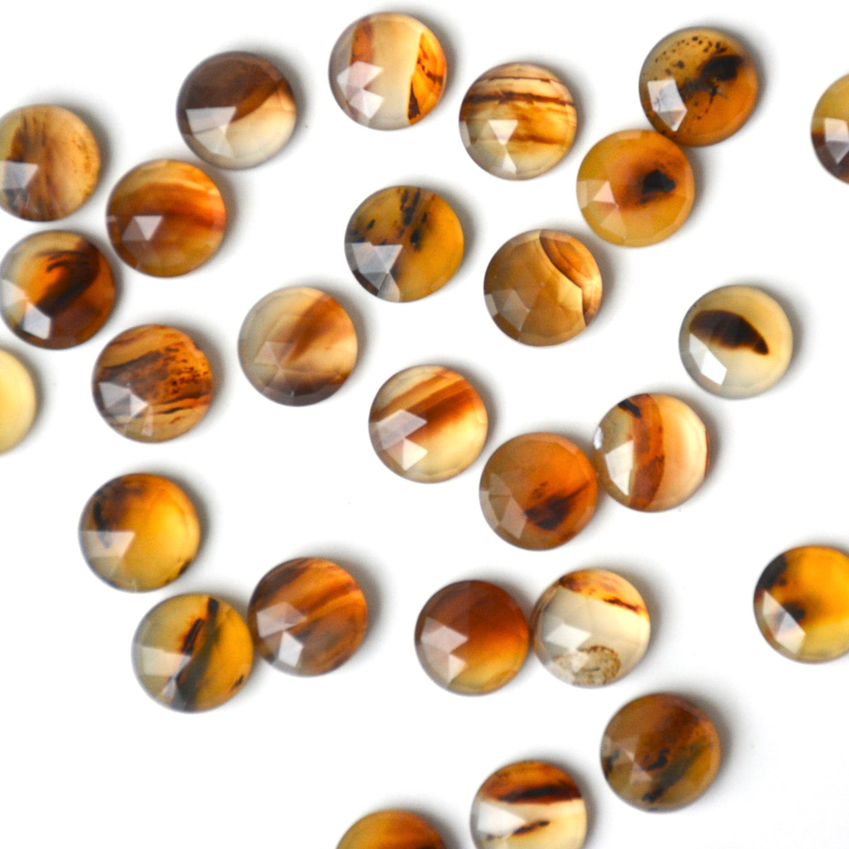 Montana agaat | Rond rose cut | 8 mm