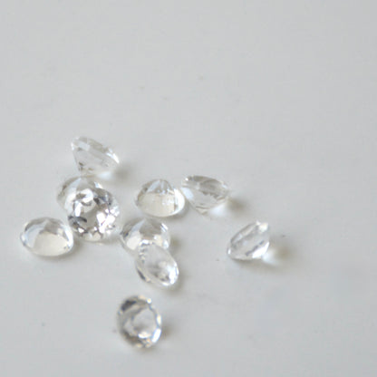 Witte kwarts | Facet rond | 5 mm