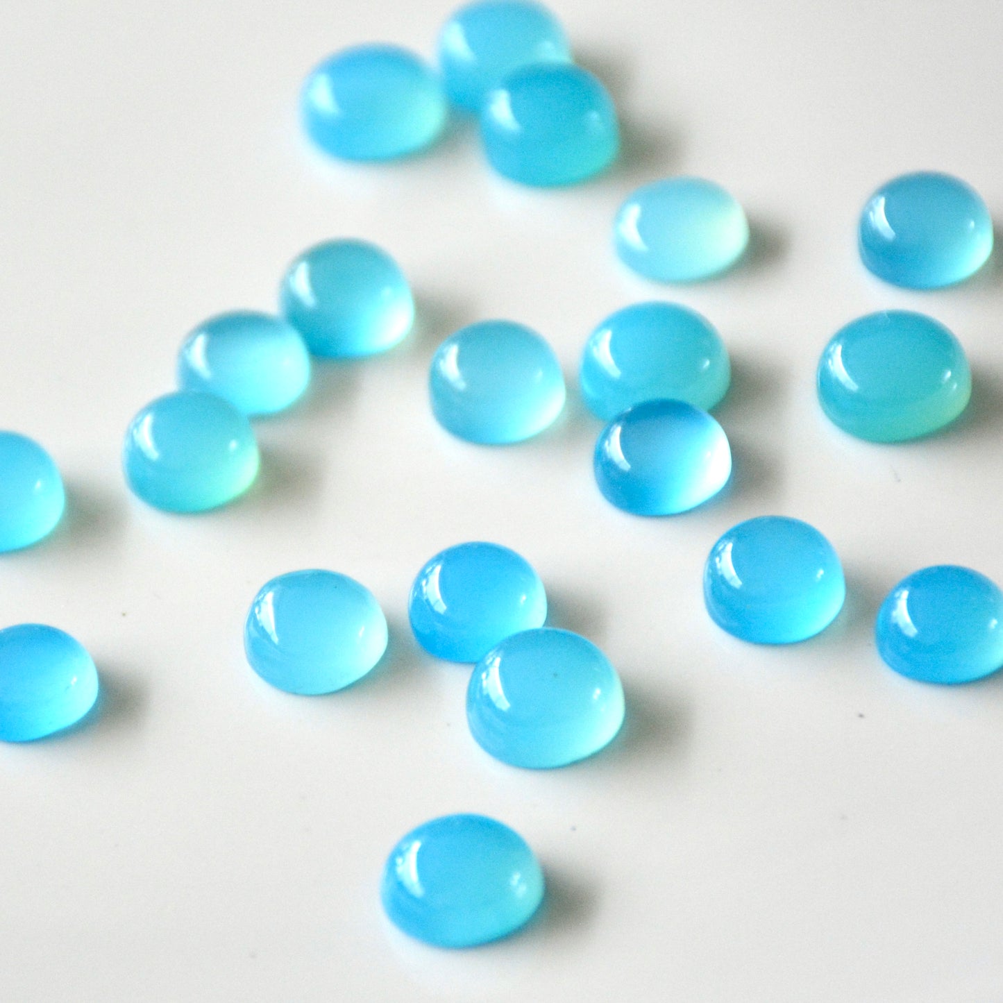 Chalcedoon blauw | Cabochon rond | 10 mm