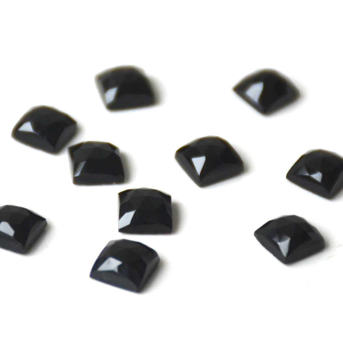 Zwarte onyx | Vierkant rose cut | 6x6 mm