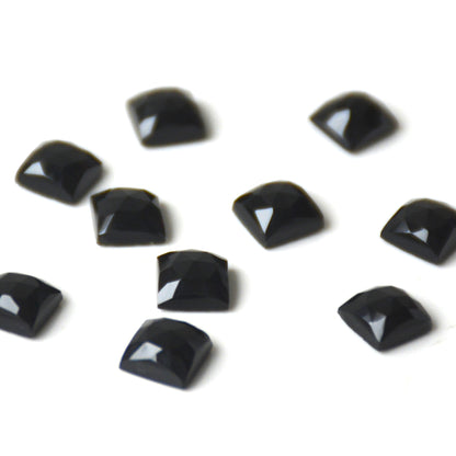 Zwarte onyx | Vierkant rose cut | 6x6 mm