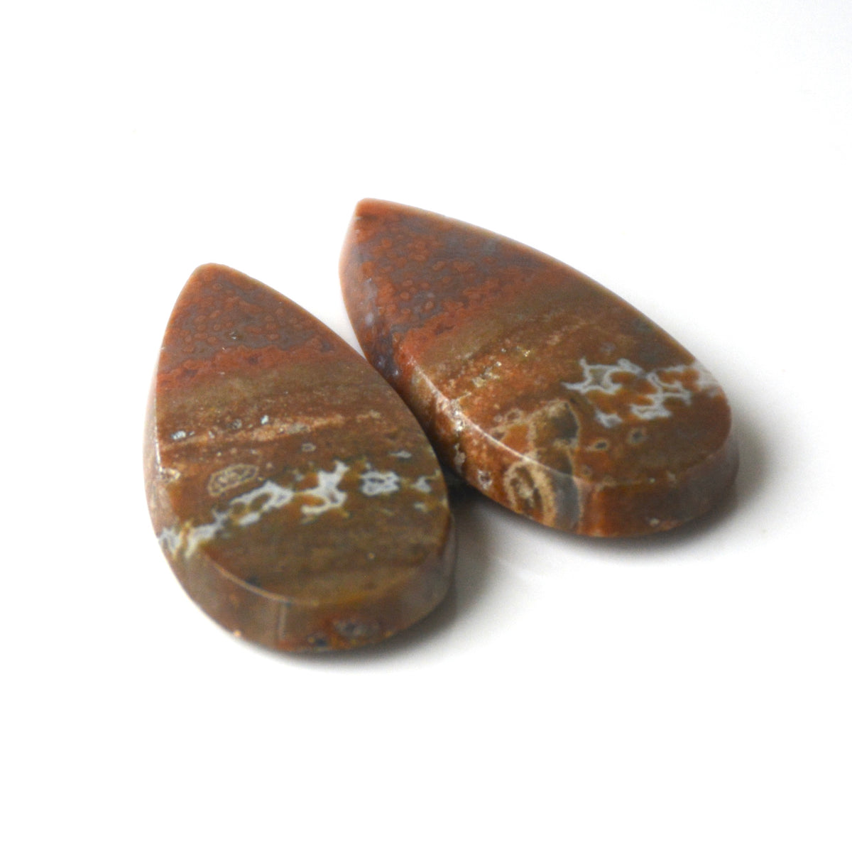 Oceaan Jaspis | Cabochon paar (druppel) | 27x15 mm