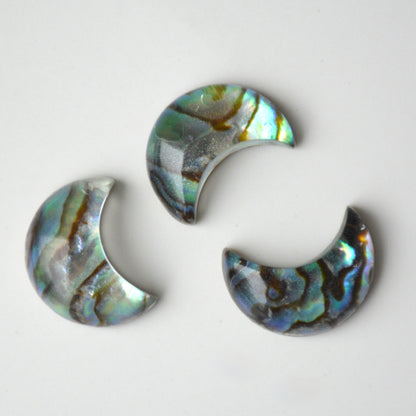 Himalaya kwarts & abalone doublet | Maan cabochon | 20x15 mm