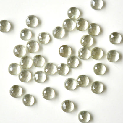 Green Amethyst | Rose Cut Cabochon | 6 mm