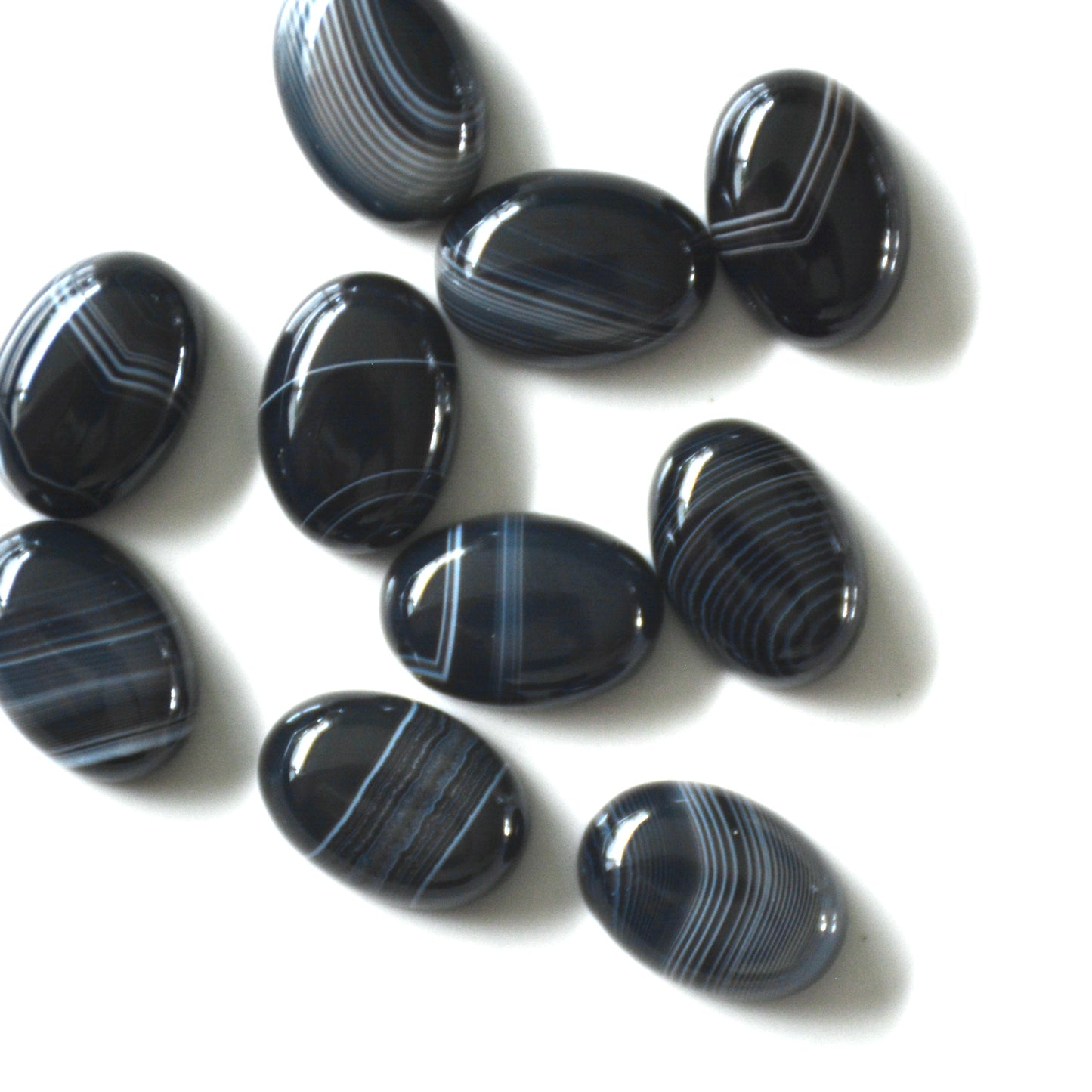 Zwarte bandagaat | Cabochon ovaal | 14x10 mm