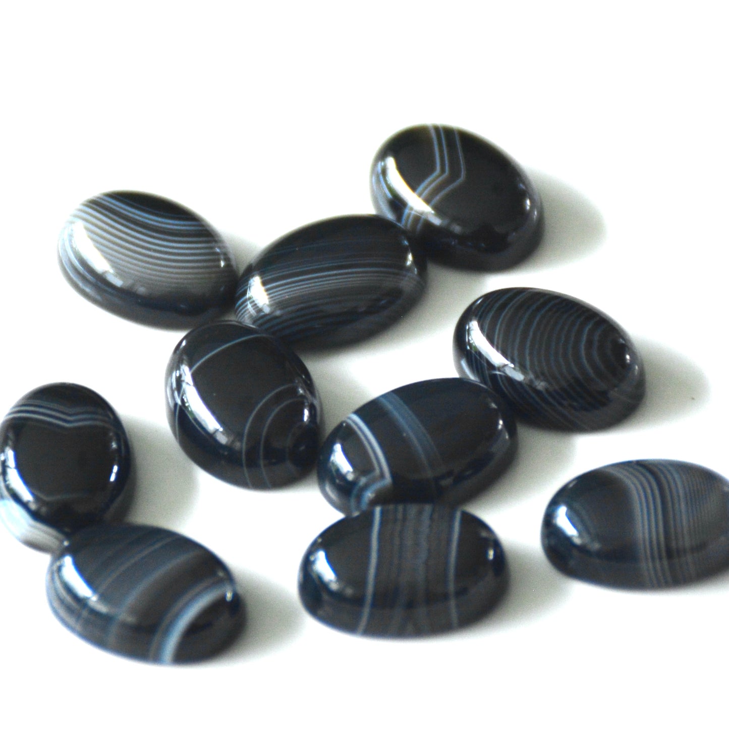 Zwarte bandagaat | Cabochon ovaal | 14x10 mm