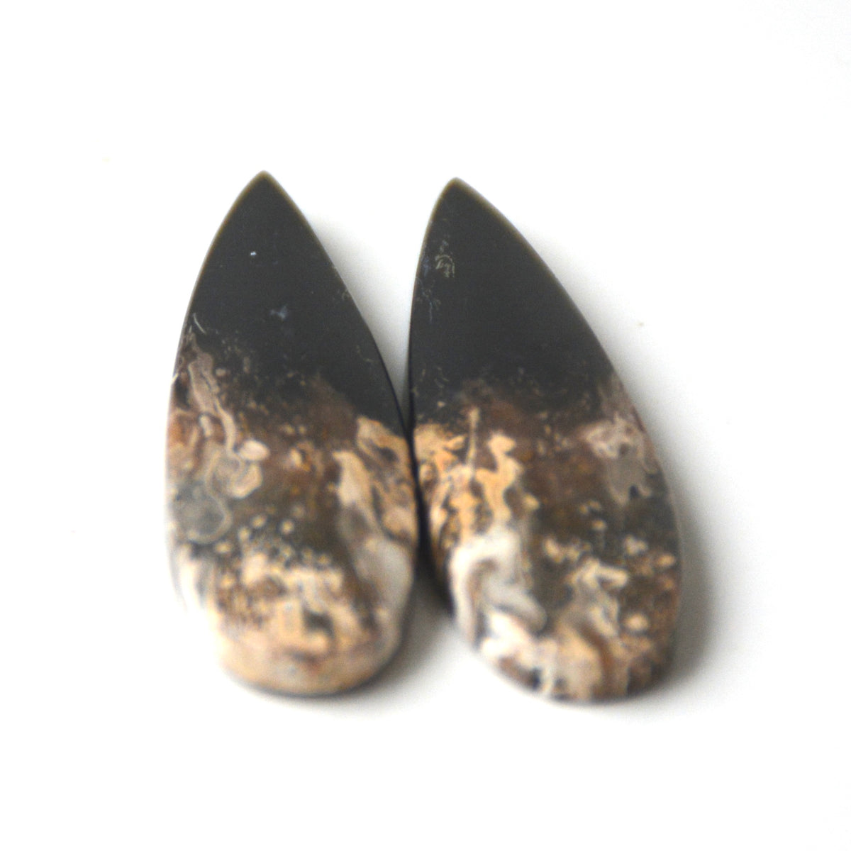 Palm root agaat | Cabochon paar druppel | 36x11 mm