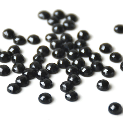 Zwarte spinel | Rond rose cut | 5 mm