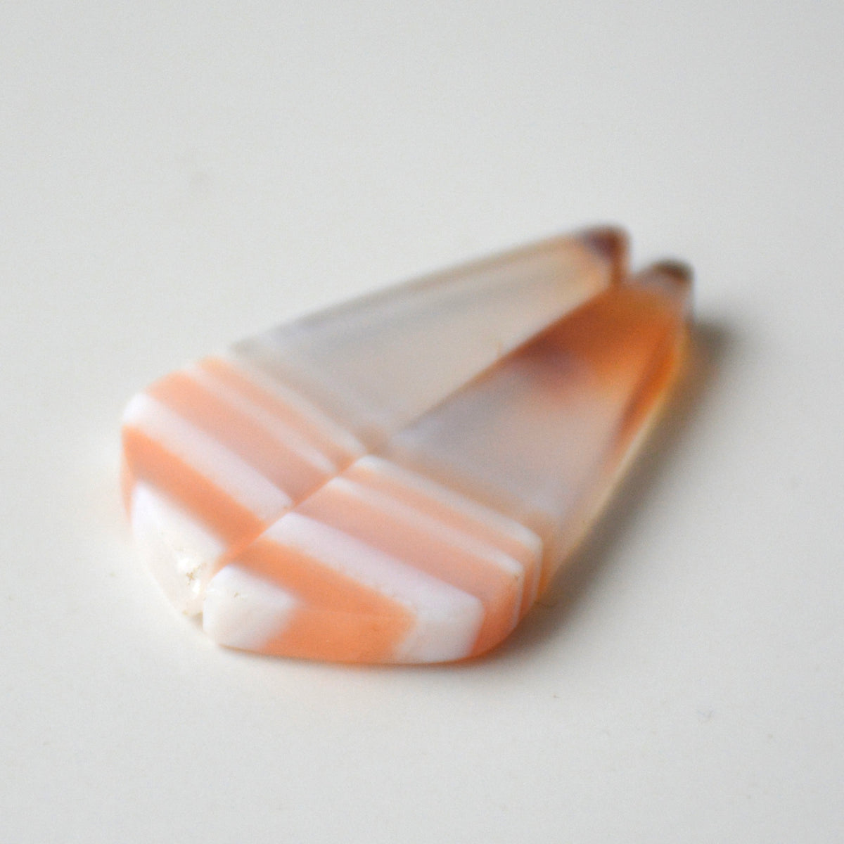 Carneool agaat | Cabochon paar freeform | 31x10 mm