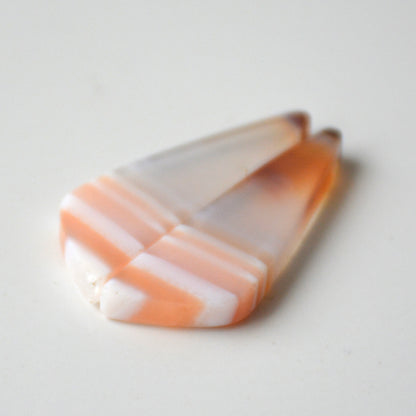 Carneool agaat | Cabochon paar freeform | 31x10 mm