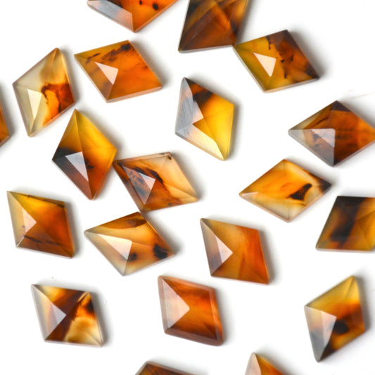 Montana agaat | Ruit rose cut | 14x10 mm